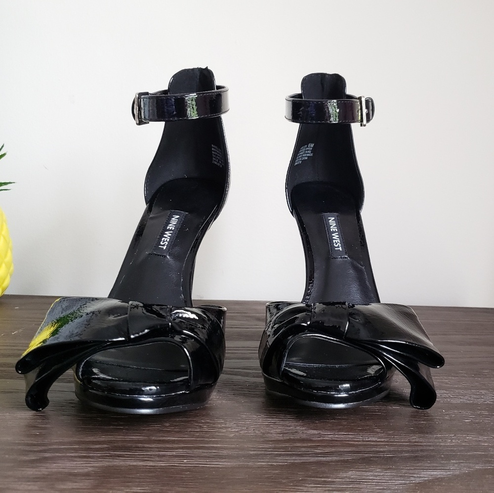 New nine west women's black dress sandals sz 6 1/2 - Picture 4 of 8